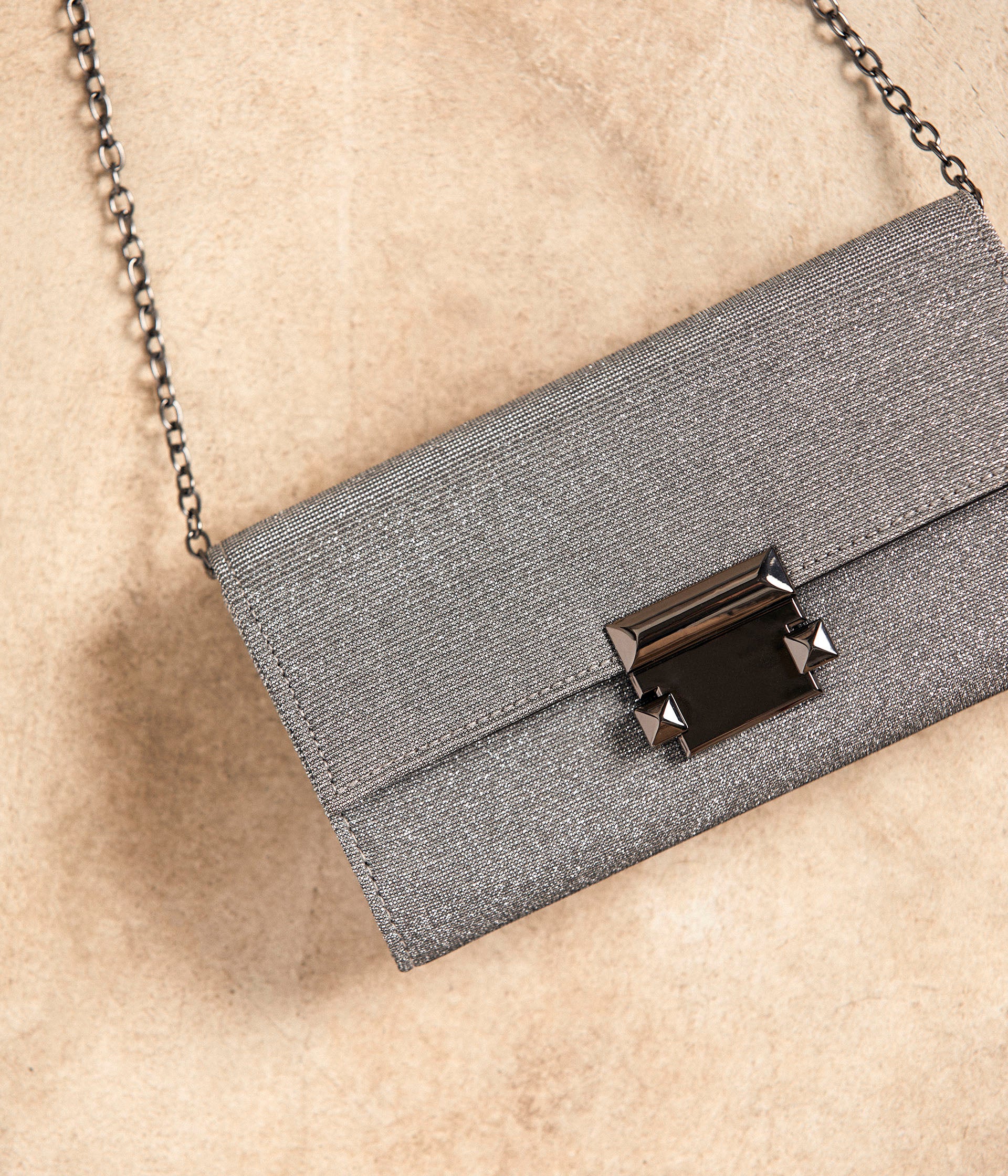 Sac pochette argenté Aelys