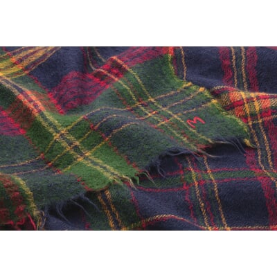 Unisex-Wollschal N° 756, Blau-Grün