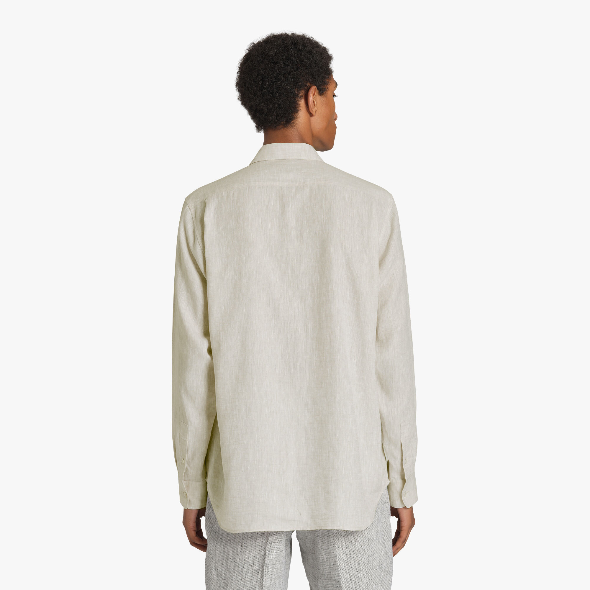 Chemise Droite En Lin Avec Poche Scritto