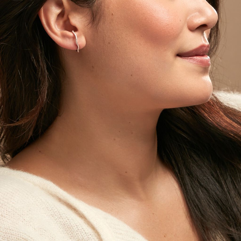 Créoles Lowri Argent Rose Oxyde De Zirconium