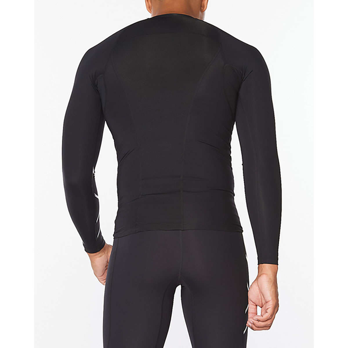 2XU Core Compression Hardloopshirt Lange Mouwen Zwart/Zilver Heren
