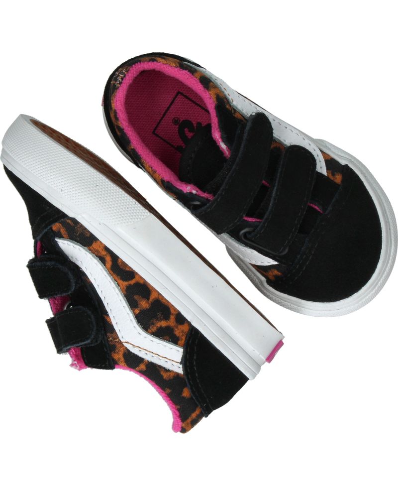 Vans Old Skool V Leopard Pop Sneakers Zwart Meisjes