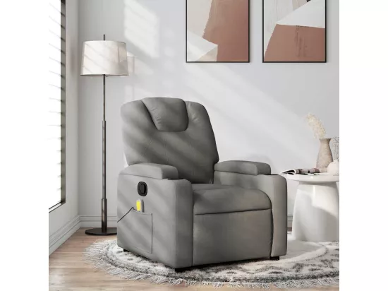 Fauteuil de massage inclinable Gris foncé Tissu