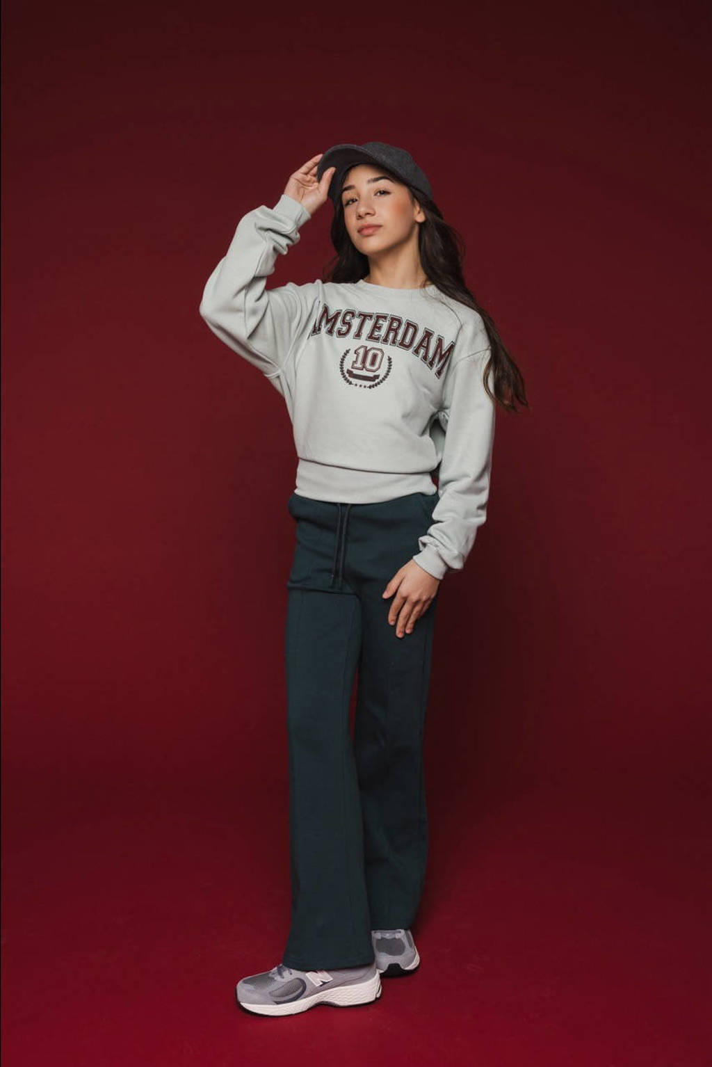 LOOXS loose fit broek petrol