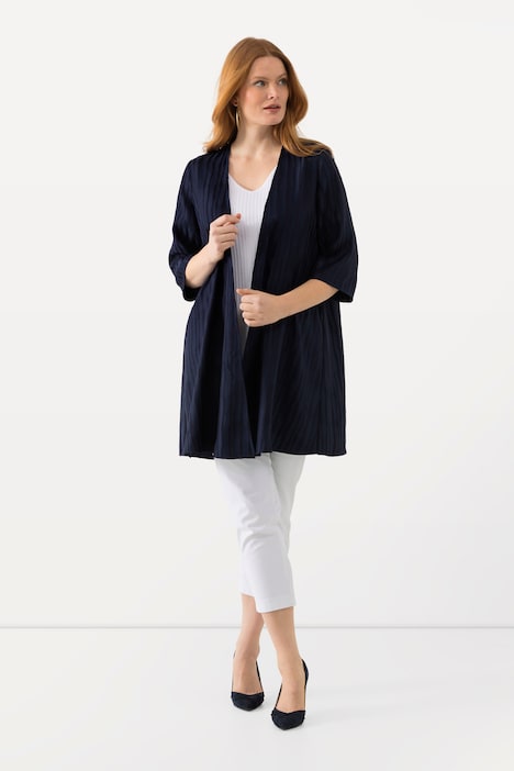 Easy-Going-Jacke, offene Form, V-Ausschnitt