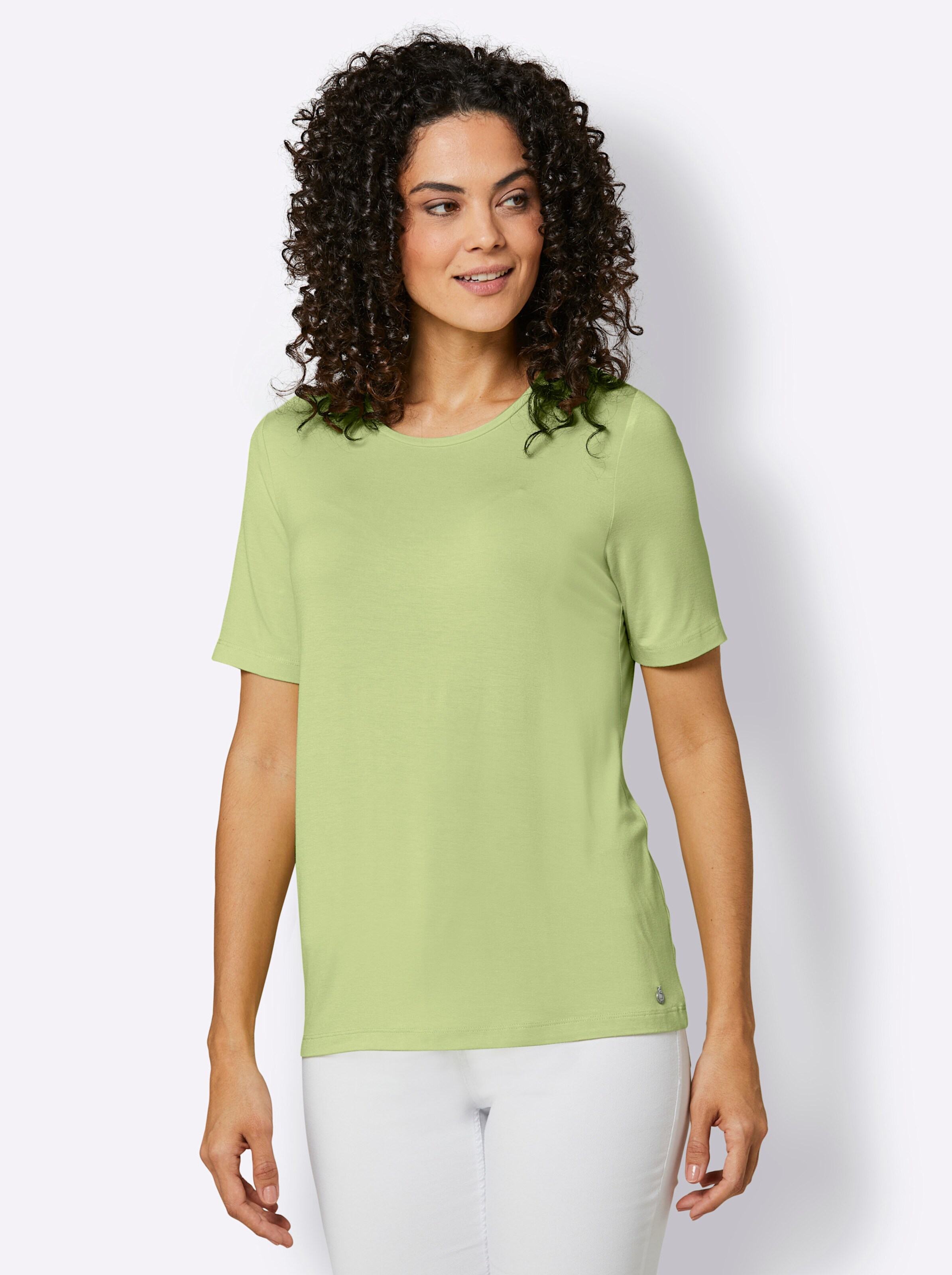 CREATION L PREMIUM Edel-Viskose-Shirt in pistazie