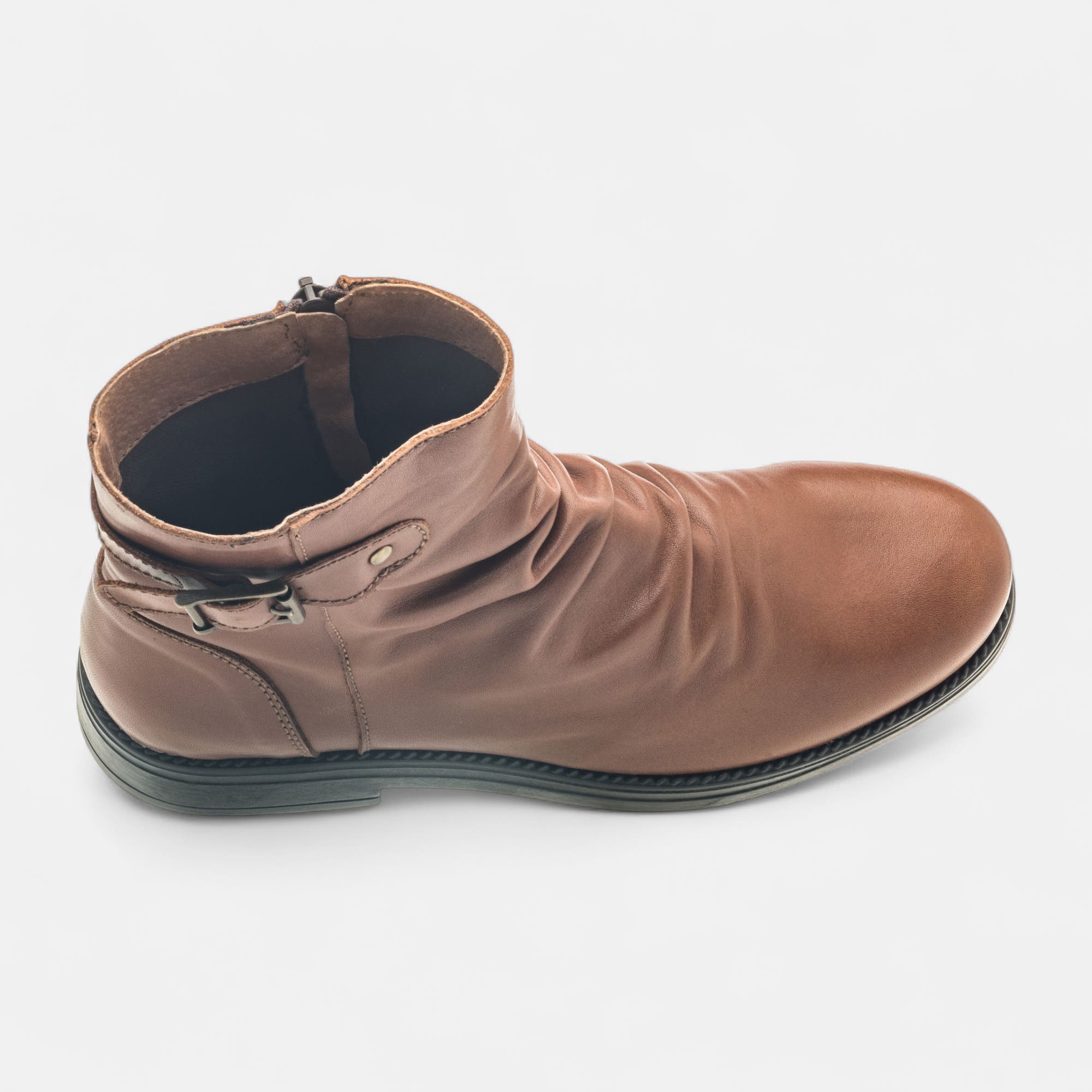 Boots Femme en cuir cognac