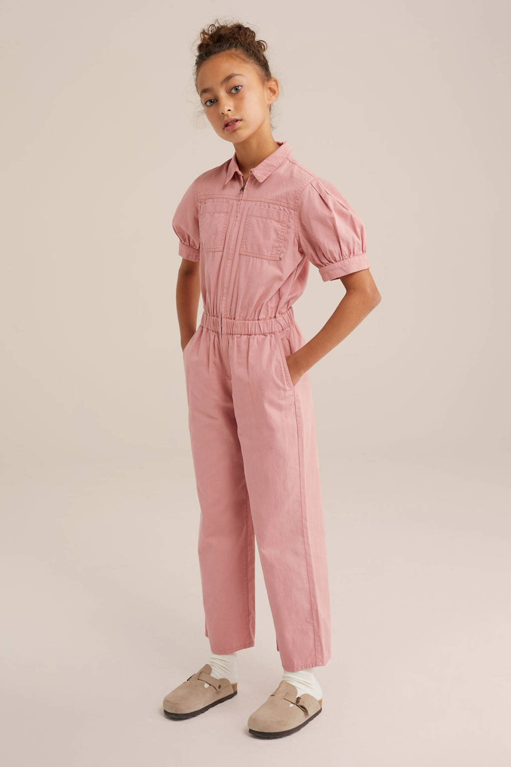 WE Fashion straight jumpsuit roze