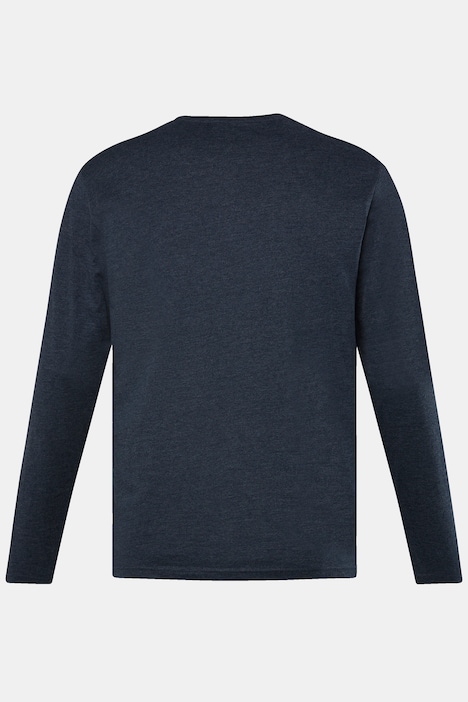 Men+ Henley, Basic, Langarm, Rundhals, bis 8 XL
