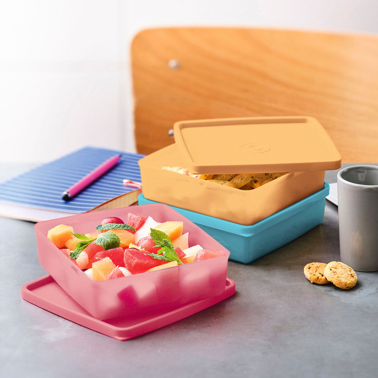 Tupperware 3 Boites de conservations Eco multicolores - 330ml