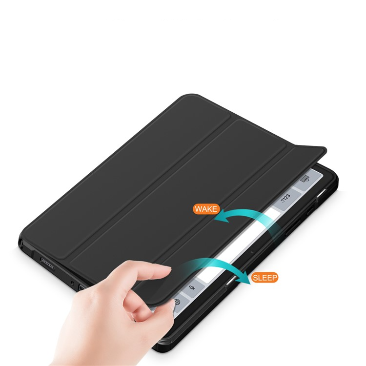Samsung Galaxy Tab A9  Plus Hybrid Leder Tasche Smart Case Flip Cover Hülle   S-Pen Halterung - Schwarz