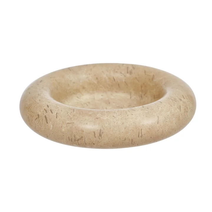 OYOY - Savi Marmor Kerzenständer, Ø 14 cm, beige