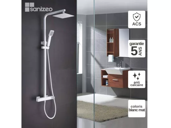Colonne de Douche anti-calcaire Blanc Mat FIYI BDF016/BL