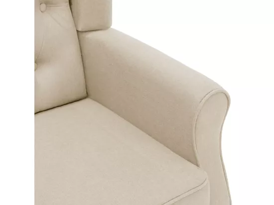 Fauteuil de massage avec repose-pied Crème Tissu