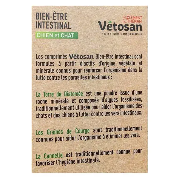 Clement Thekan Bien-être Intestinal Chien Chat 60 Comprimés