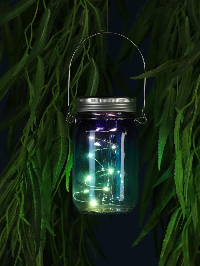 Ab ins Grüne kleines Maritimes Solar-Glas blau, 3er Set