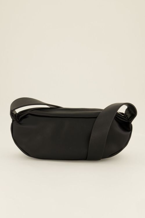 Zwarte crossbody tas langwerpig