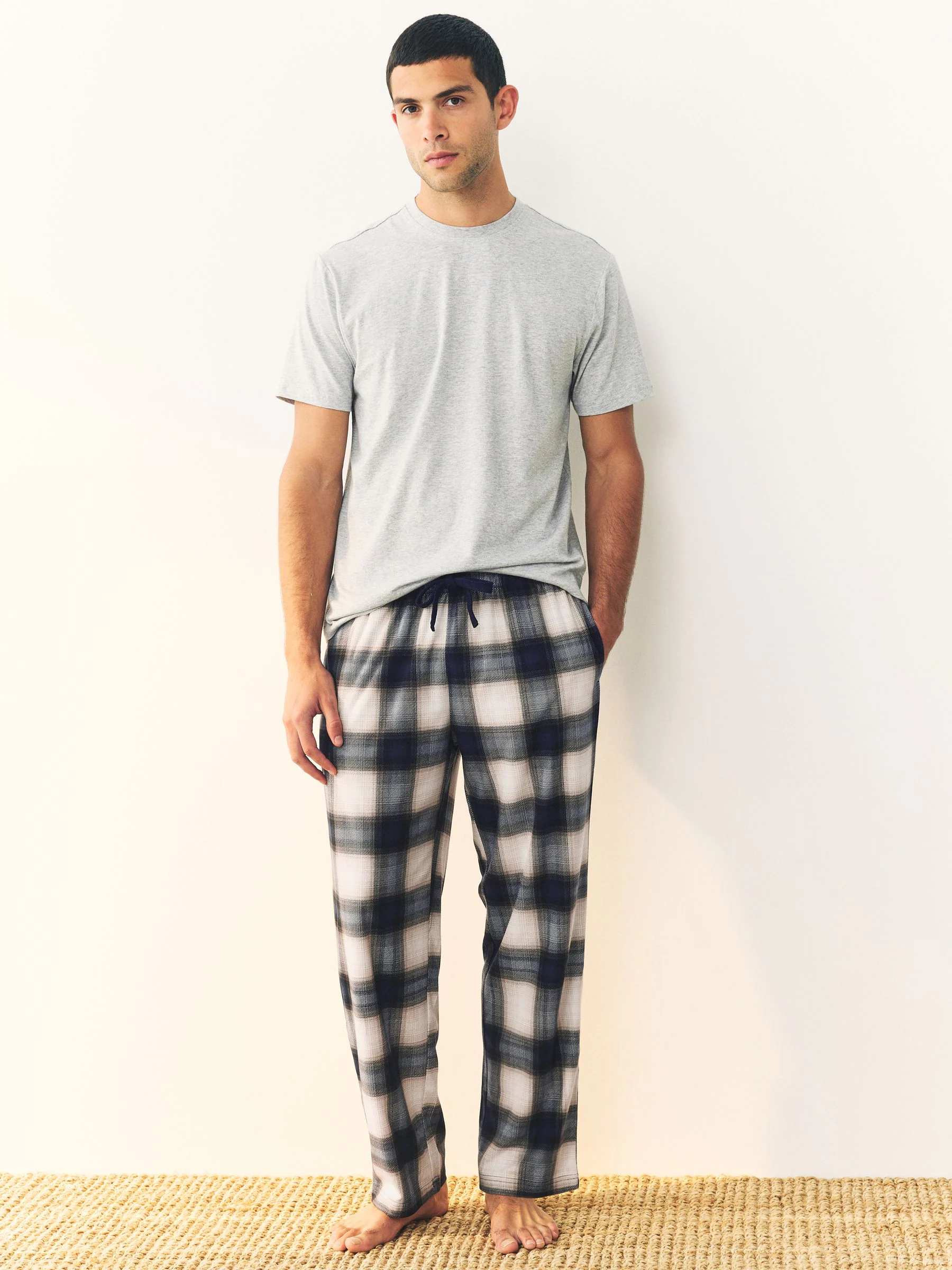 Marineblauw/kiezelkleur - Motionflex behaaglijke pyjamaset verpakking van 2