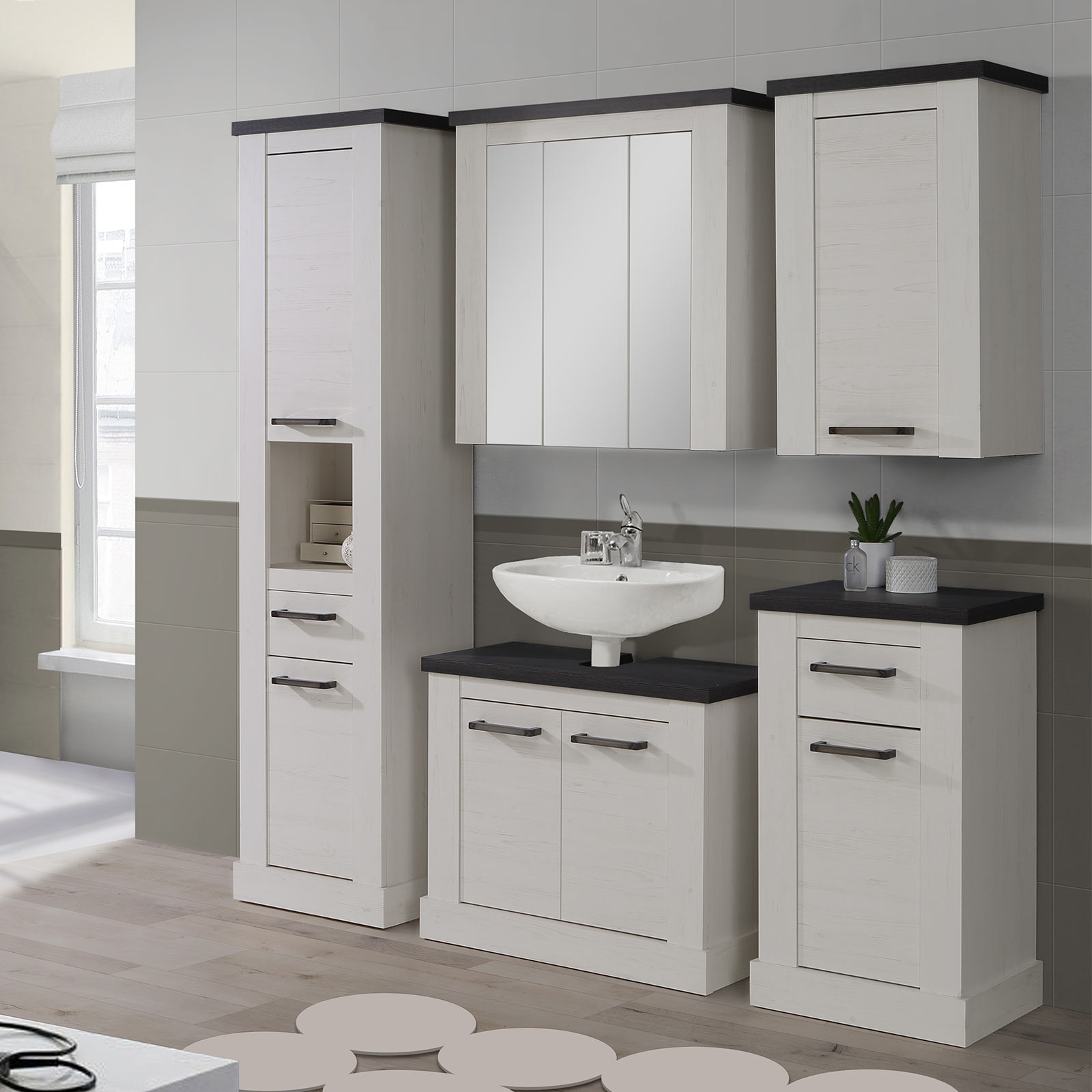 Hochschrank - Pinie weiß - Touchwood - 50 cm