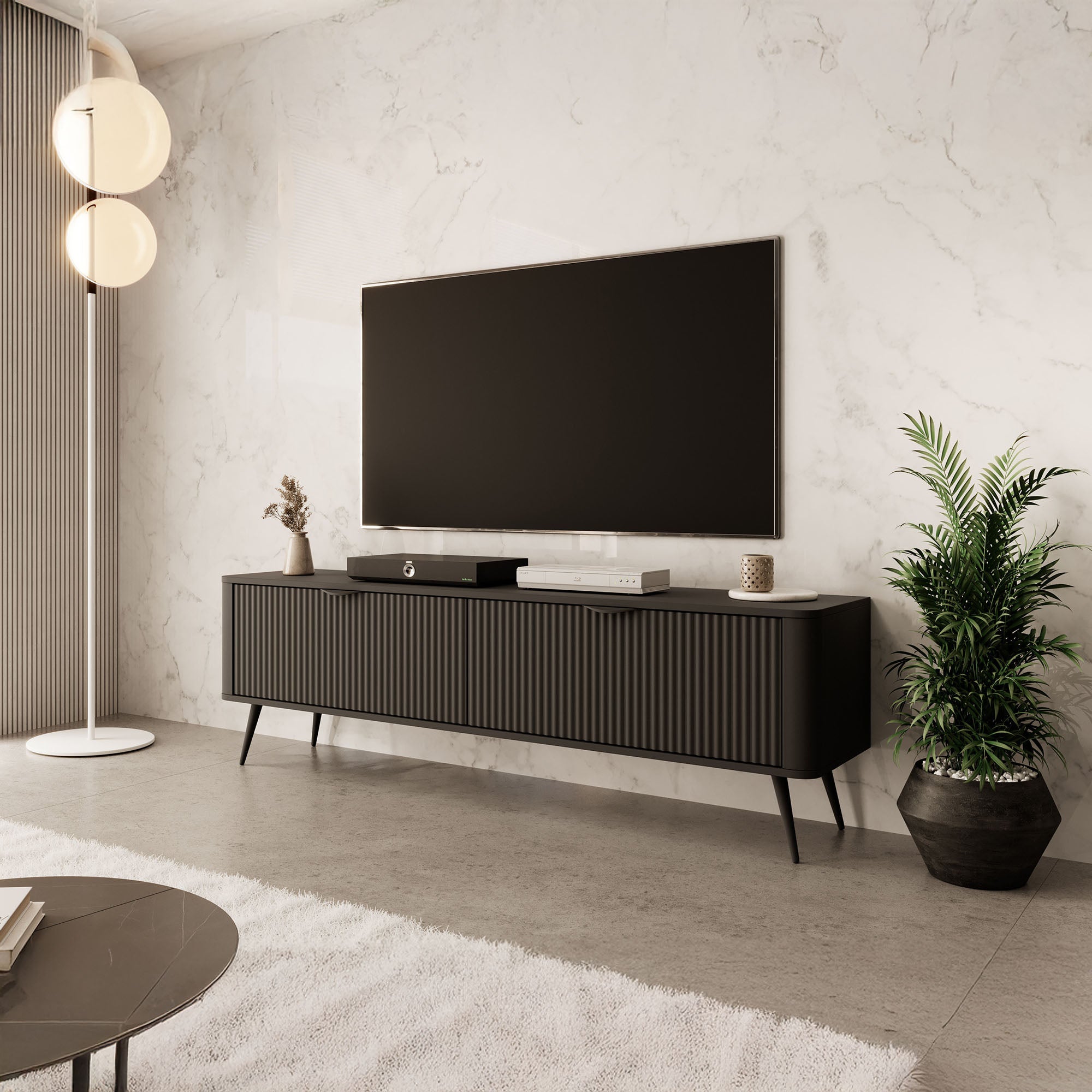 Meubella - TV-Meubel Lima - Zwart - 163 cm