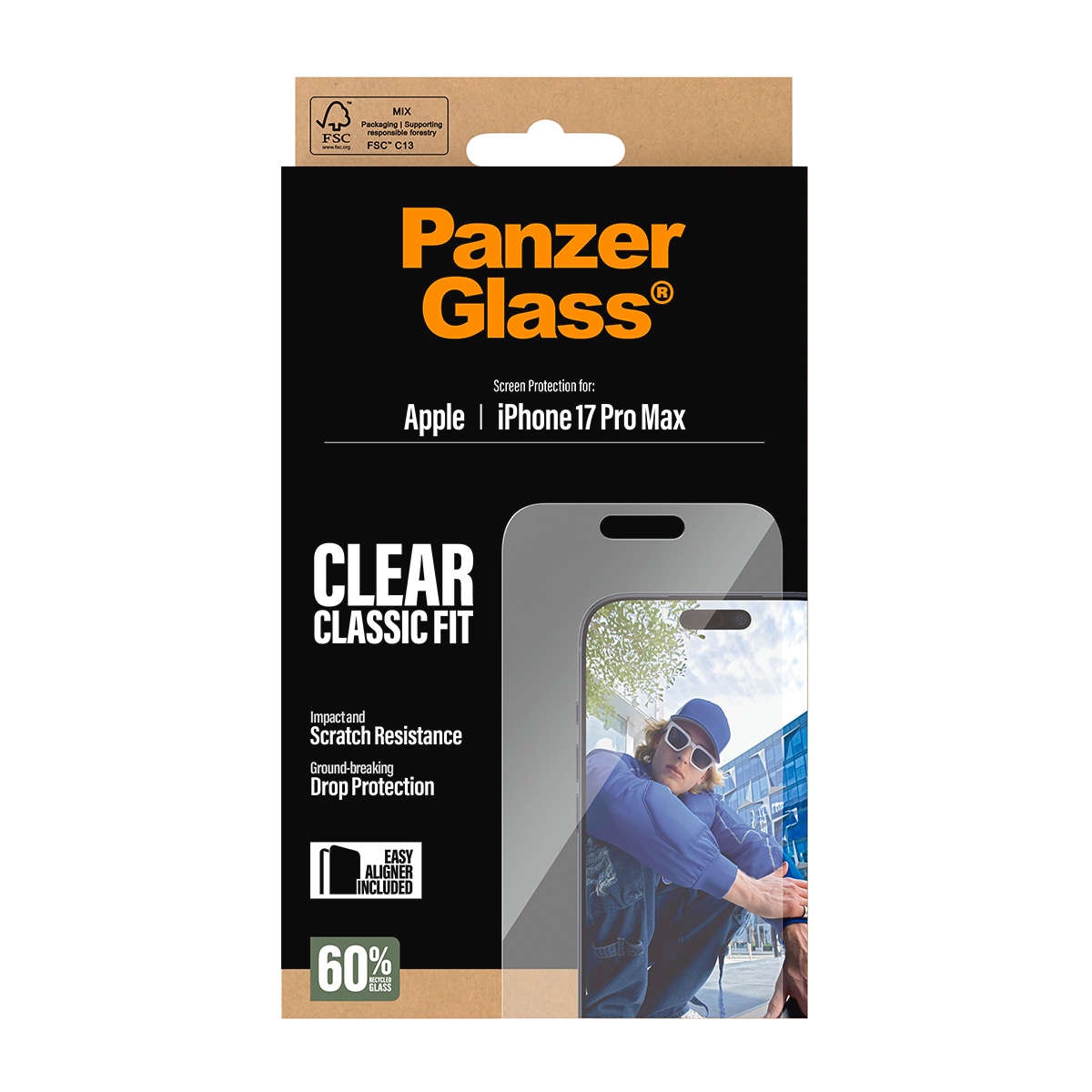 CARE by PanzerGlass Displayschutzglas »Classic Fit Screen Protector« für Apple iPhone 17 Pro Max Displayschutzfolie, Schutzfolie, Bildschirmschutz, kratz- & stossfest