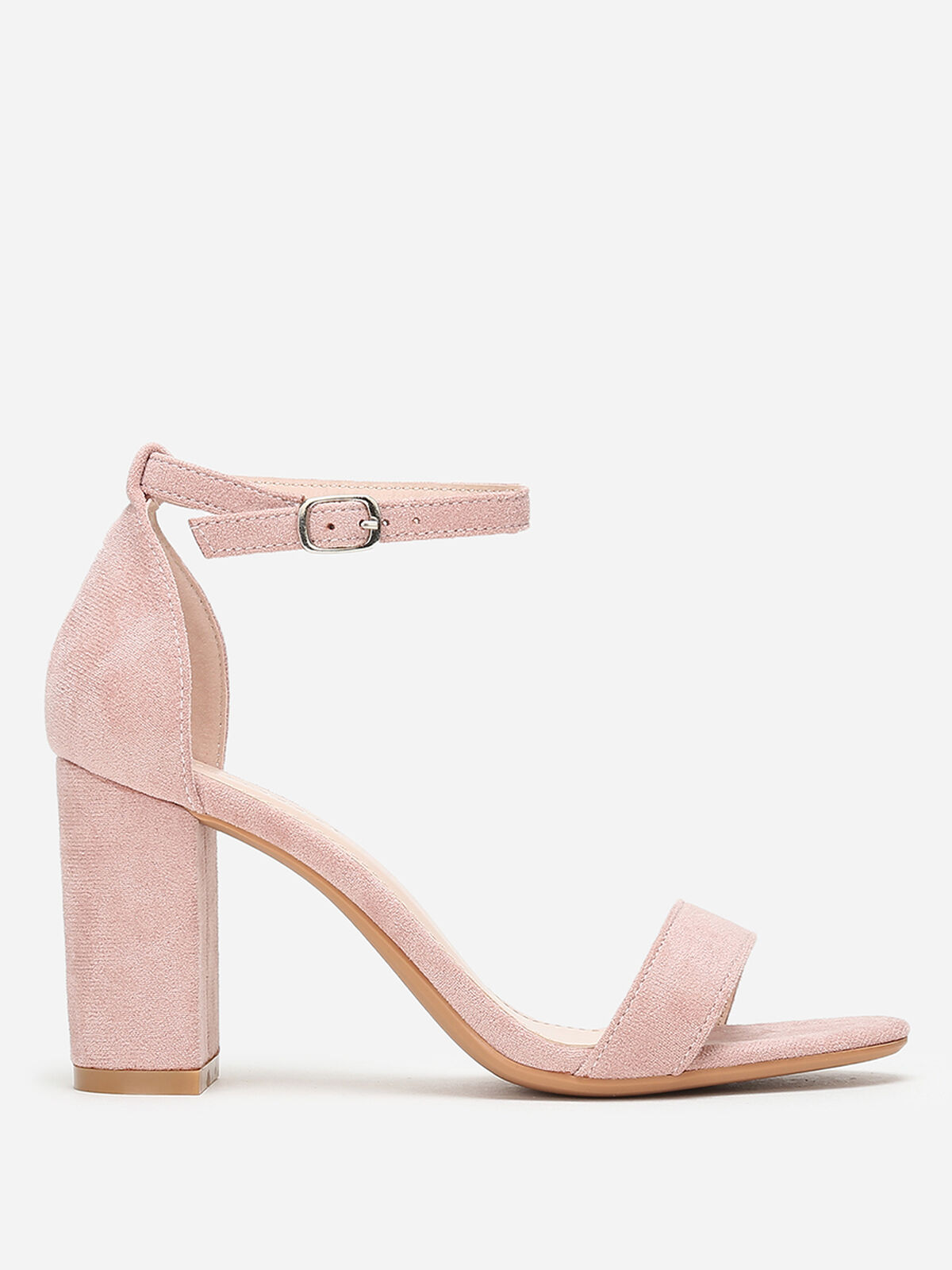 Sandales à brides et talon carré- Rose