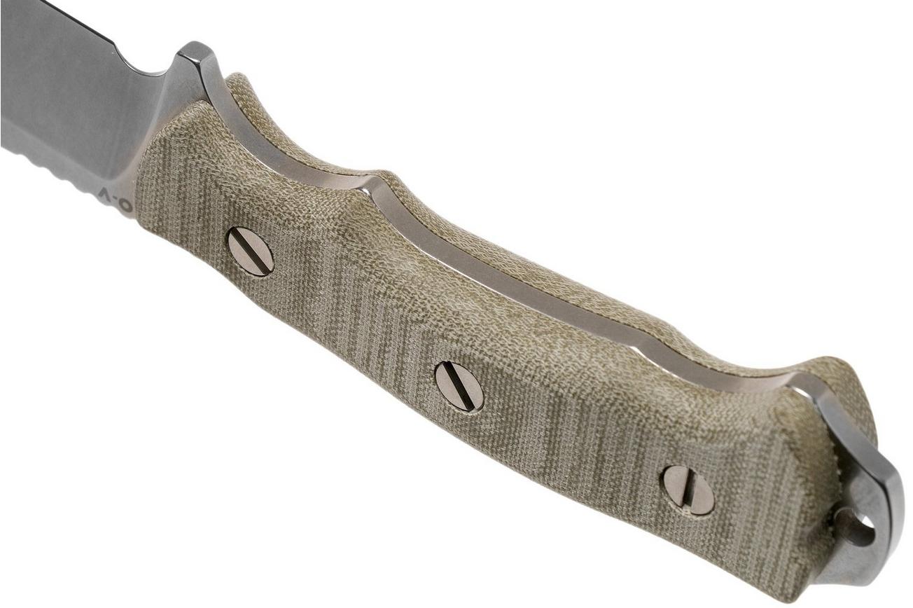 Rick Hinderer Fieldtac 6” Harpoon Spearpoint Stonewash OD-Green micarta survivalmes