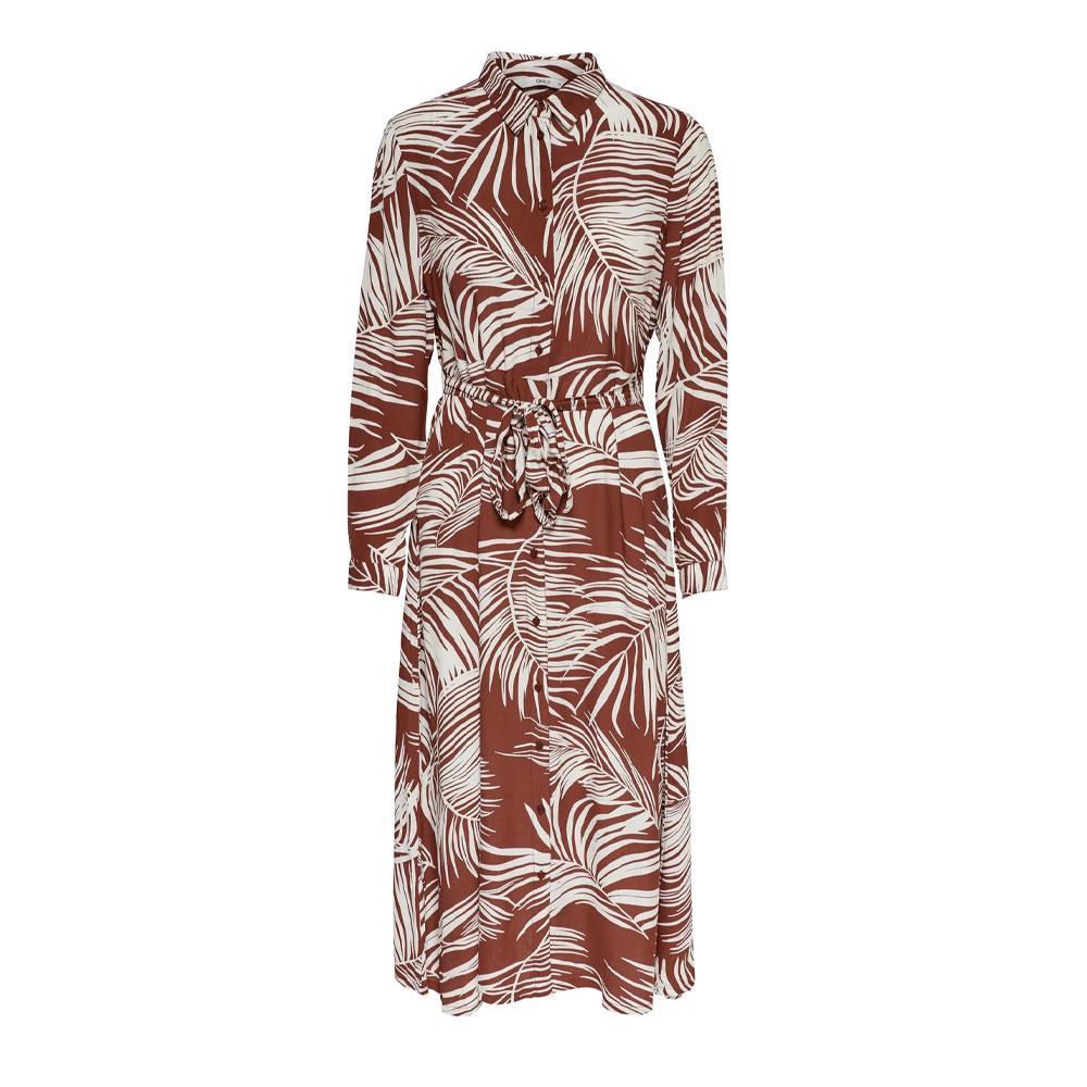 Only Robe Orange à Motifs Femme Only Lanni