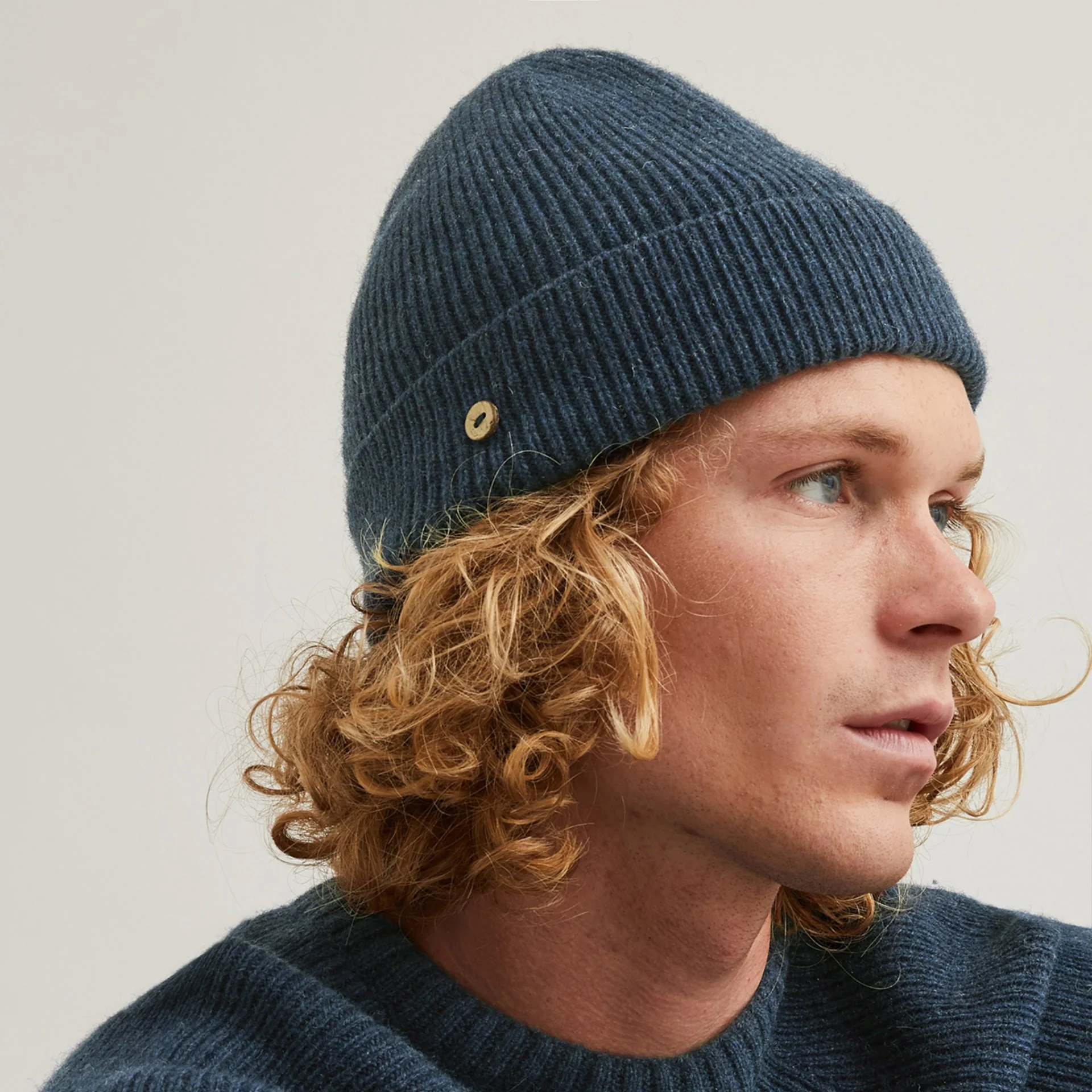Bonnet marine chiné laine et polyamide recyclé - modèle Beany