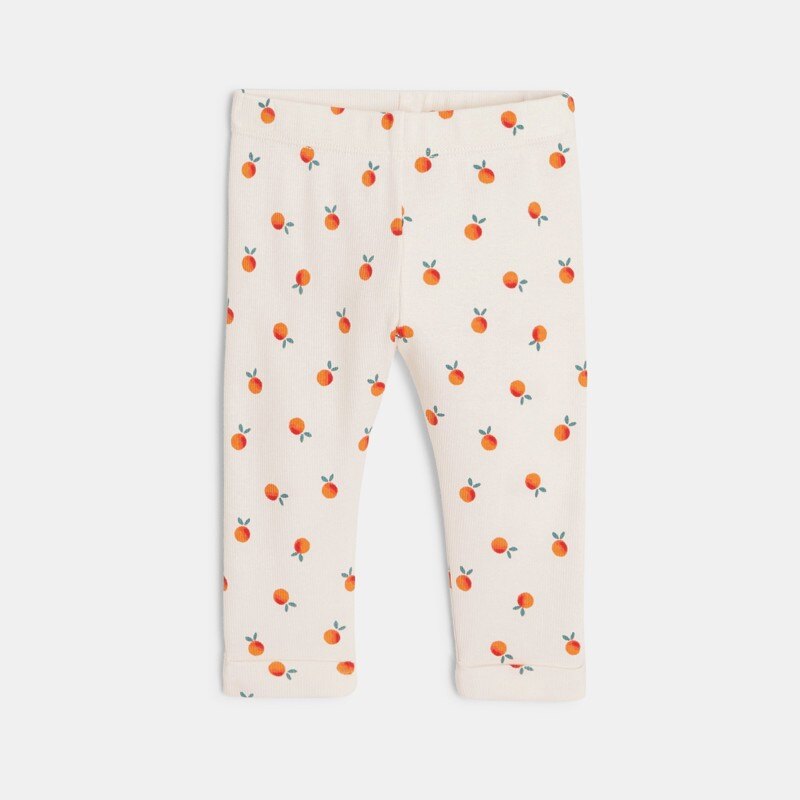 Legging bébé fille à imprimés oranges Catimini Blanc