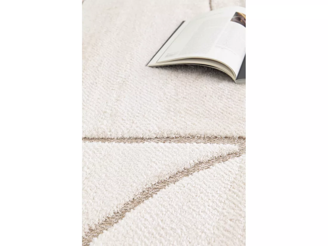 Tapis intérieur - scandinave avec relief - blanc - 80 x 150 cm - DIENA