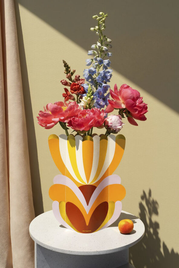 OCTAEVO PAPER VASE ELYSIA Orange