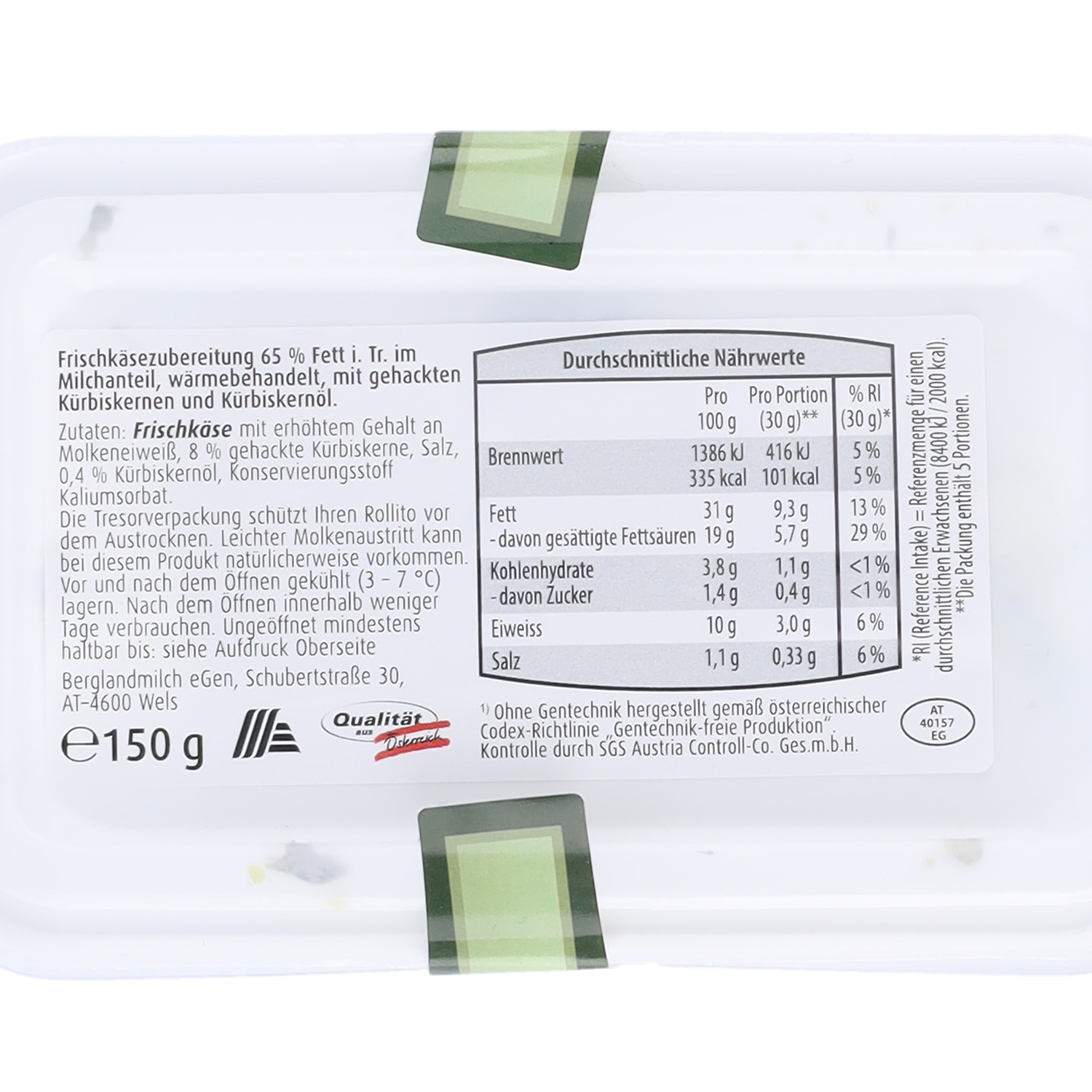 MILFINA Rollitos, Kürbiskerne 150 g