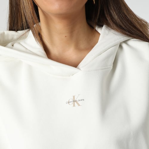 Sweat Capuche Femme Micro Monologo 0434 Blanc