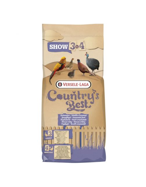 Versele-Laga Country`s Best Show 3 Pellet 2mm Sierlhoender - Pluimveevoer - 20 kg Van 13 Weken