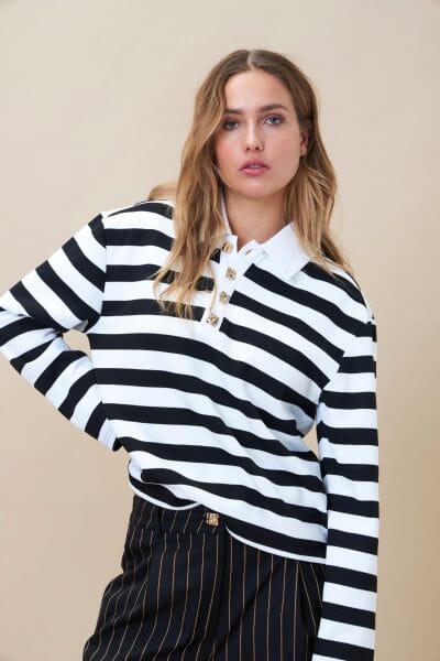 Cras Bea Blouse 8031 8031 black stripe