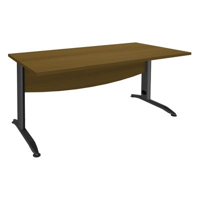 Bureau droit IDRA - L80 cm - Pied anthracite - plateau imitation noyer