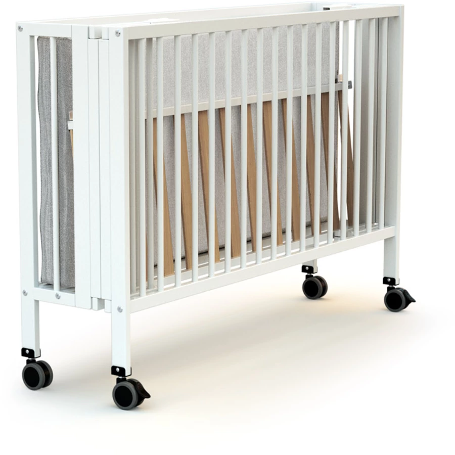 AT4 Babybett mit Rollen klappbar ESSENTIEL weiß 60 x 120 cm