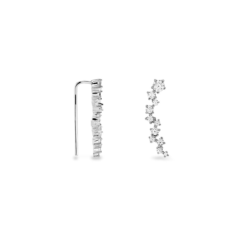 Bijoux D¿oreilles Grimpants Enza Argent Blanc Oxyde De Zirconium