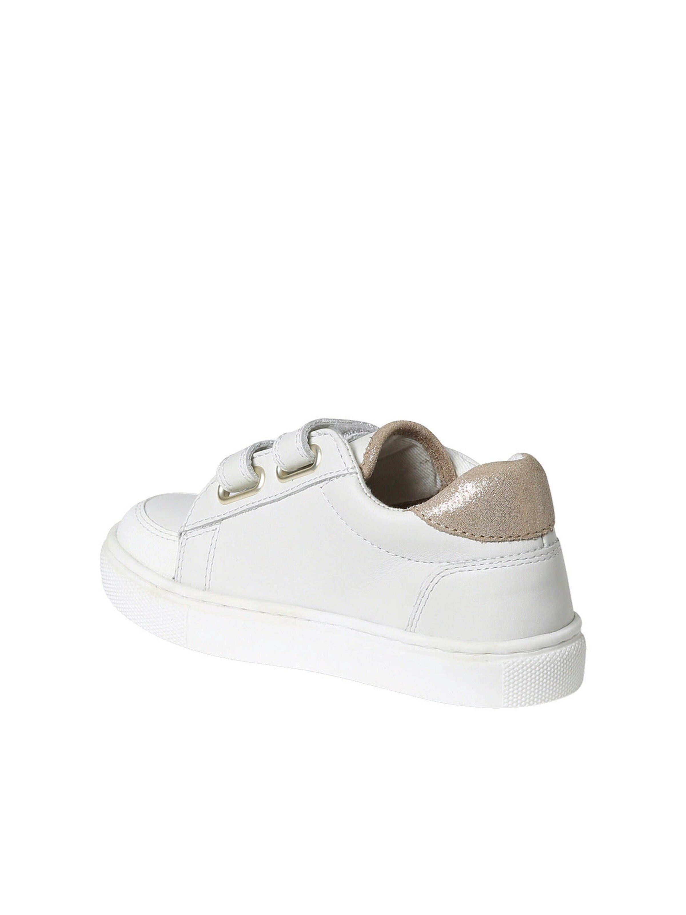 Vertbaudet Kinder Leder-Sneakers mit Glitzer weiß