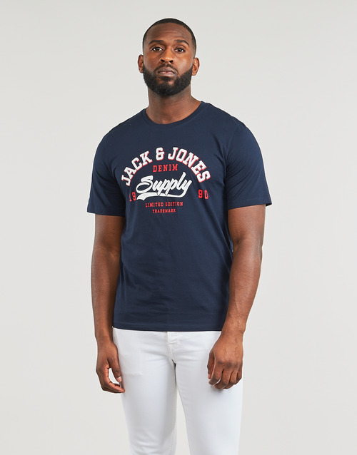 Jack & Jones - JJELOGO TEE SS O-NECK 2 COL SS24 SN - Marine