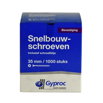 Gyproc gipsplaat schroeven zwart 35 mm 1000 stuks