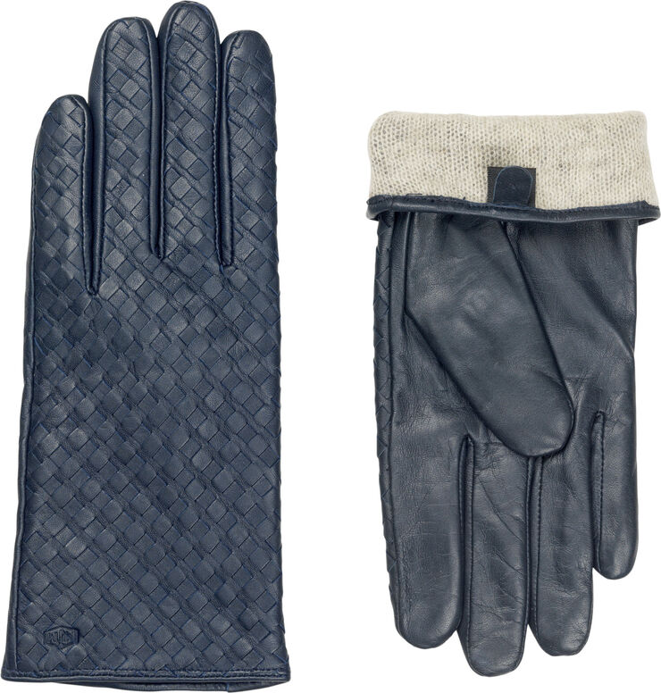 MJM MJM Glove Liva W Leather Braided Midnight Blue Midnight blue