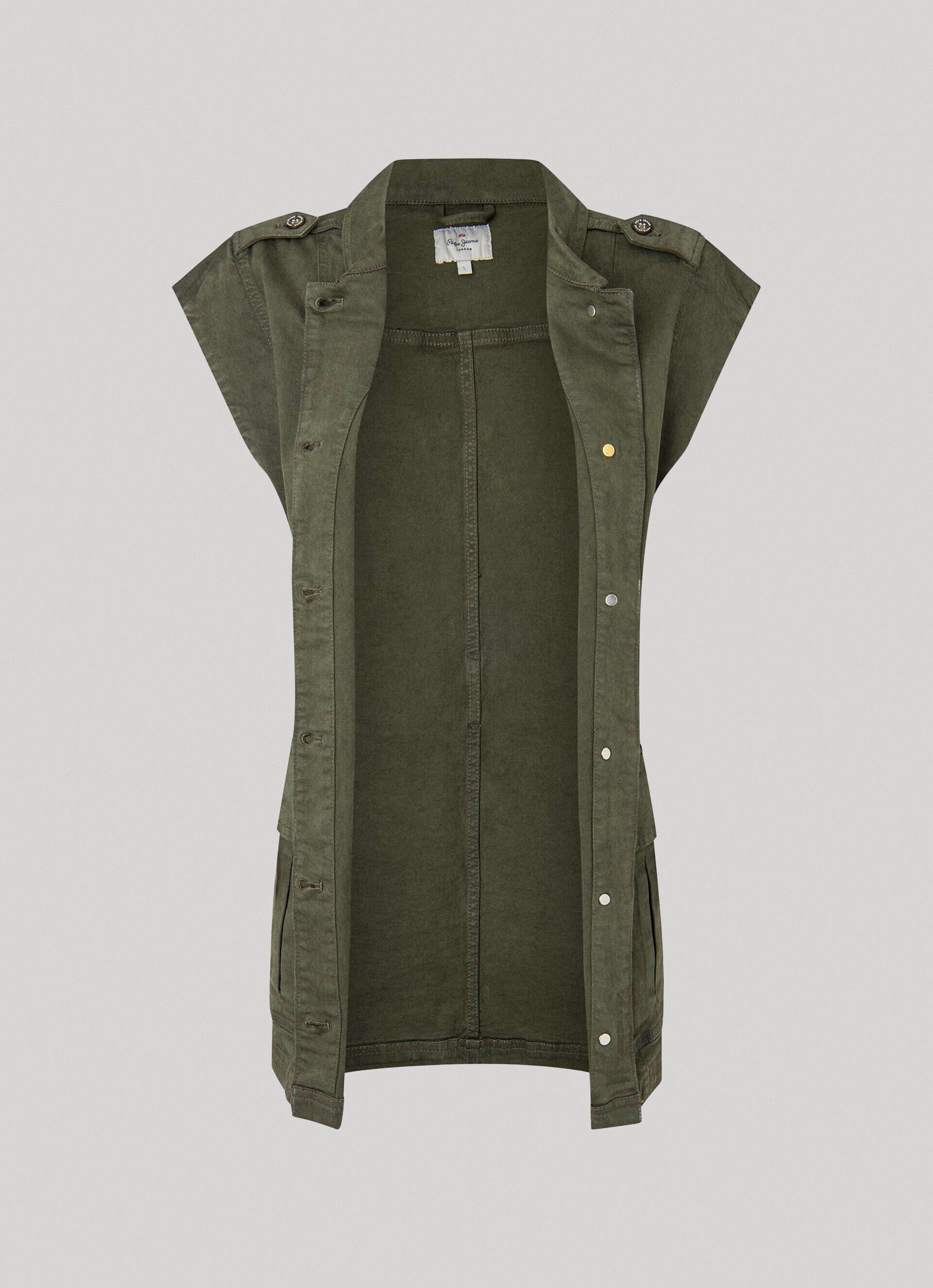 Jaqueta utilitária jeans - verde-oliva
