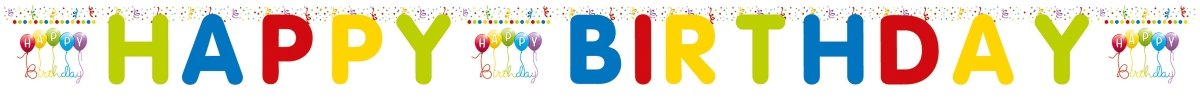 Happy Birthday Letterslinger Gekleurd 2m