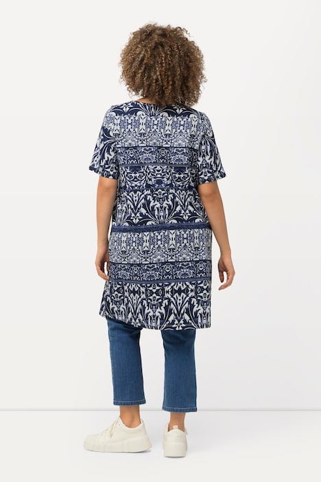 Longshirt, Classic, Carree-Ausschnitt, Halbarm