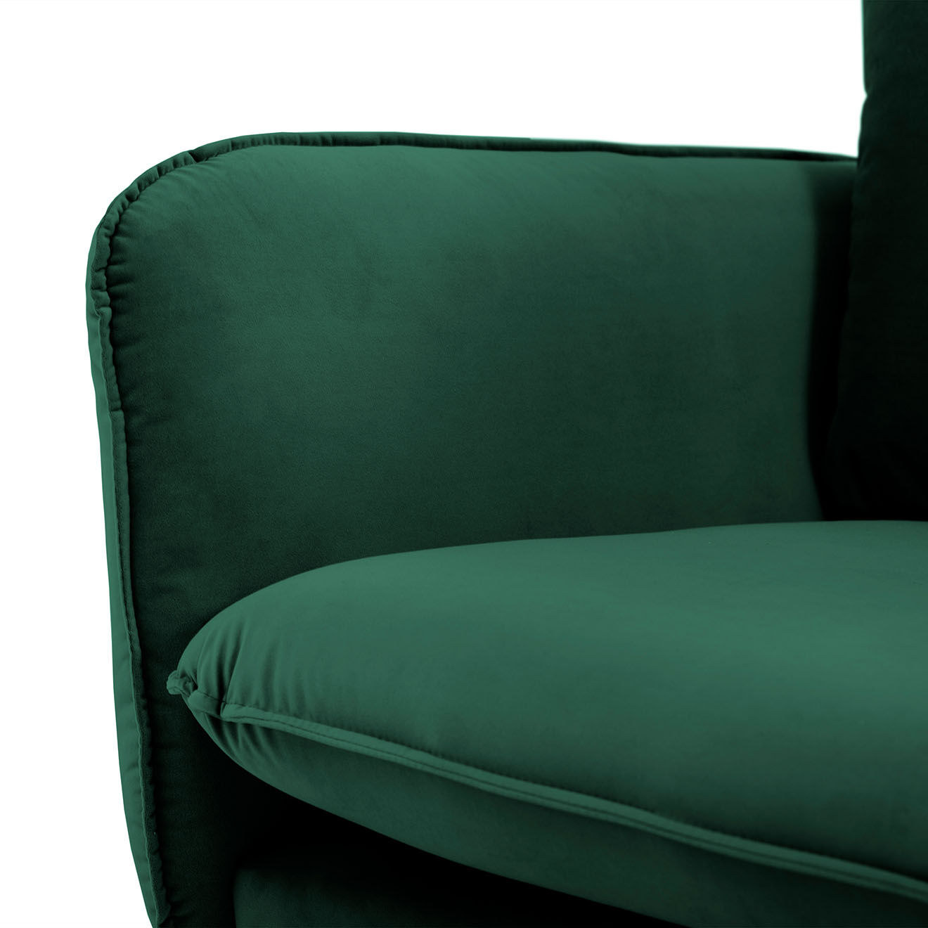 Cosmopolitan Design Fauteuil en Velours Vienna vert bouteille - 95x92x95 cm