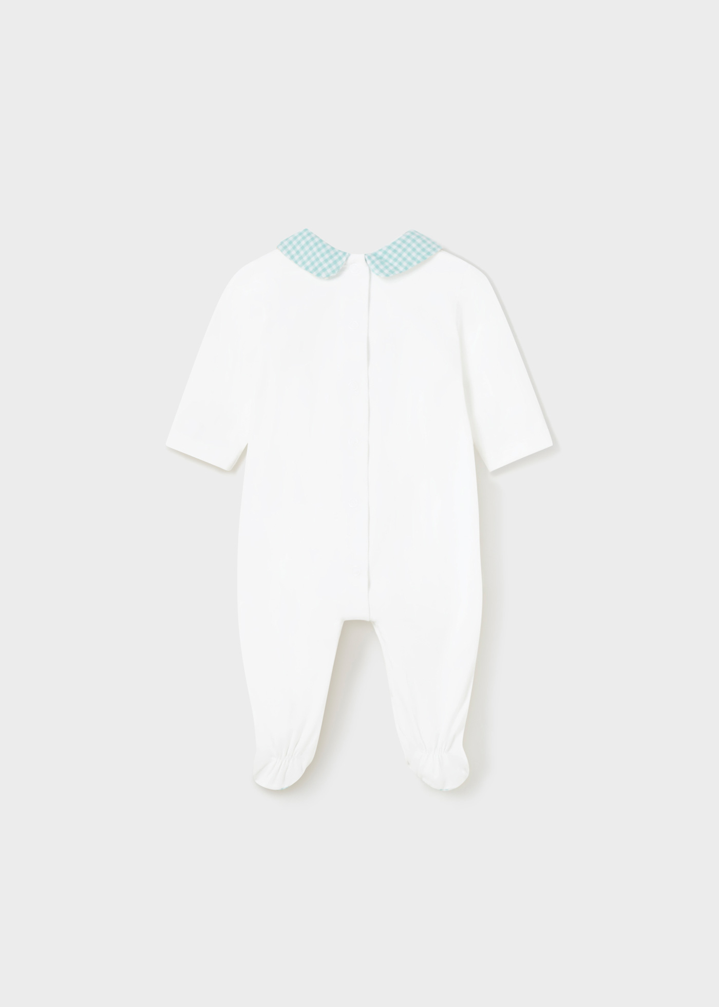 Macacão comprido Better Cotton com estampa de elefantes para recém-nascidos, azul celeste