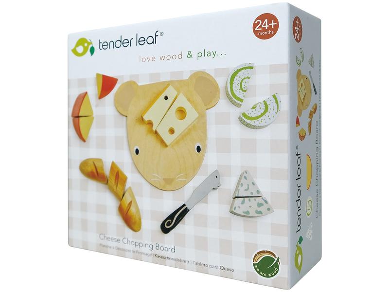 tender leaf toys Spiel-Lebensmittel Käseschneidebrett Hochwertiges Holzspielzeug