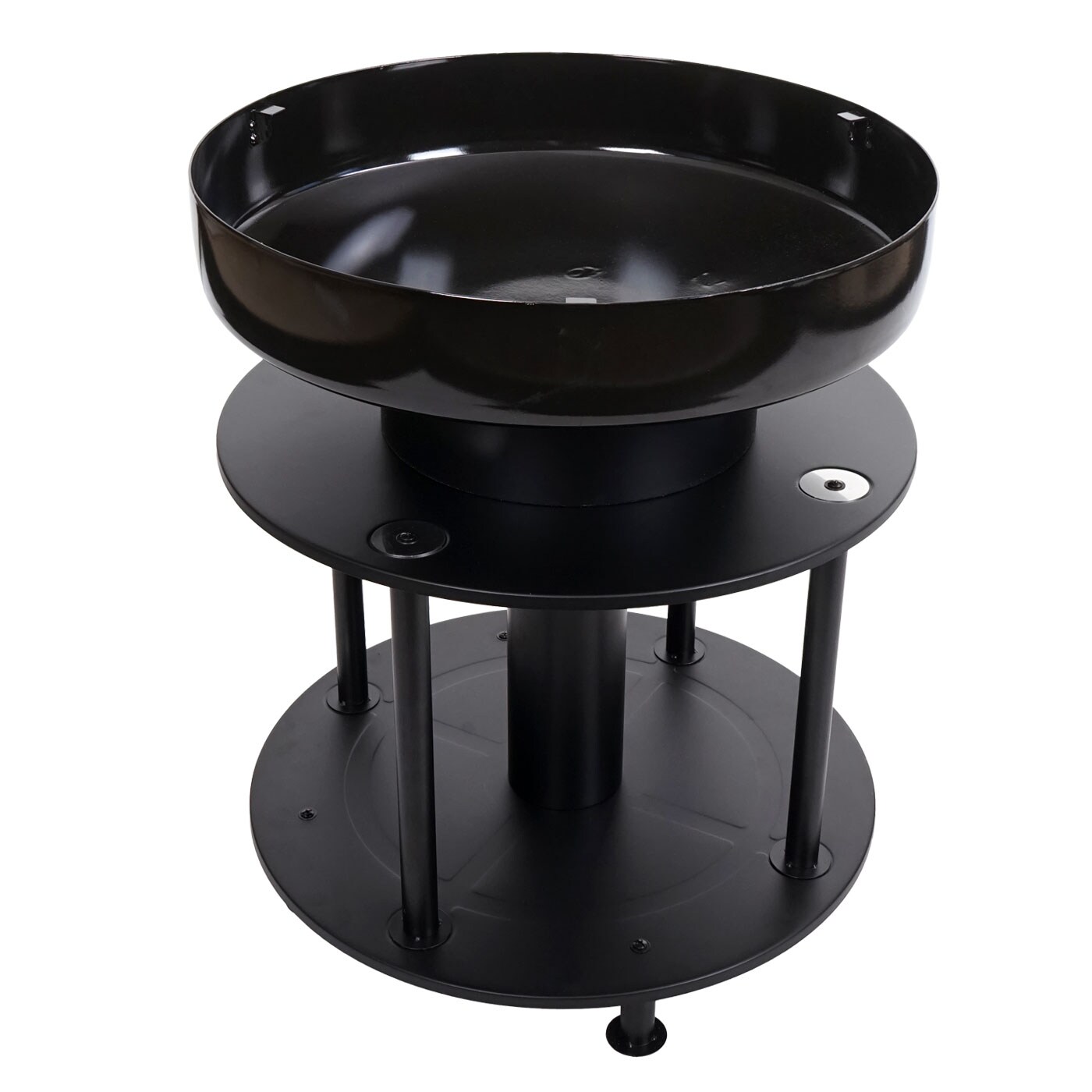 Feuerschale mit Grill MCW-K95, Feuerstelle Grill BBQ, Grillplatte Ablagefläche, Stahl Edelstahl Emaille Ø 56cm schwarz